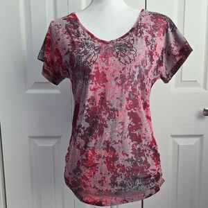 Maurices | Red and Gray Blouse